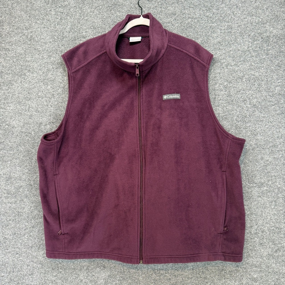 Columbia Fleece Vest Womens 4X Purple Full Zip Up Soft‎ Warm Pockets Plus Size